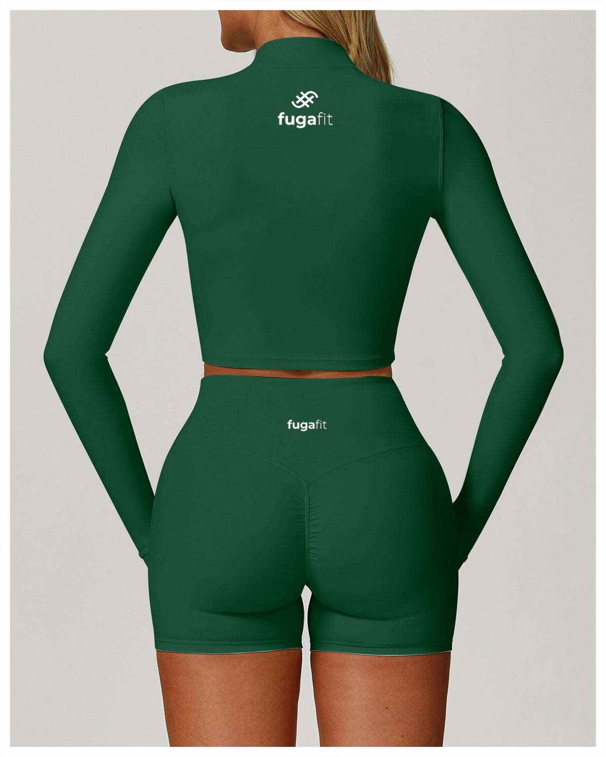 Resolve Crop Jacket | Emerald Green in - Jacket activewear