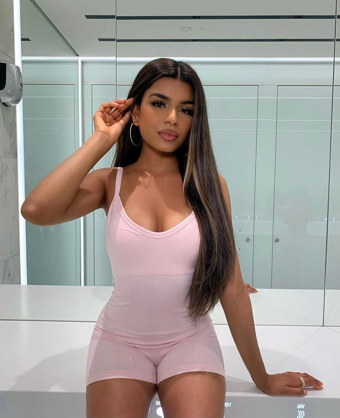Ellie Cycle Suit Seamless | Pale Pink - Fugafit