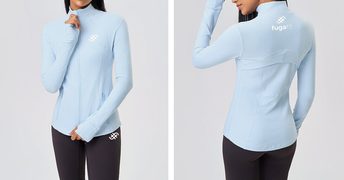 Strider Zip-Up Jacket | Powder Blue in - Jackets activewear
