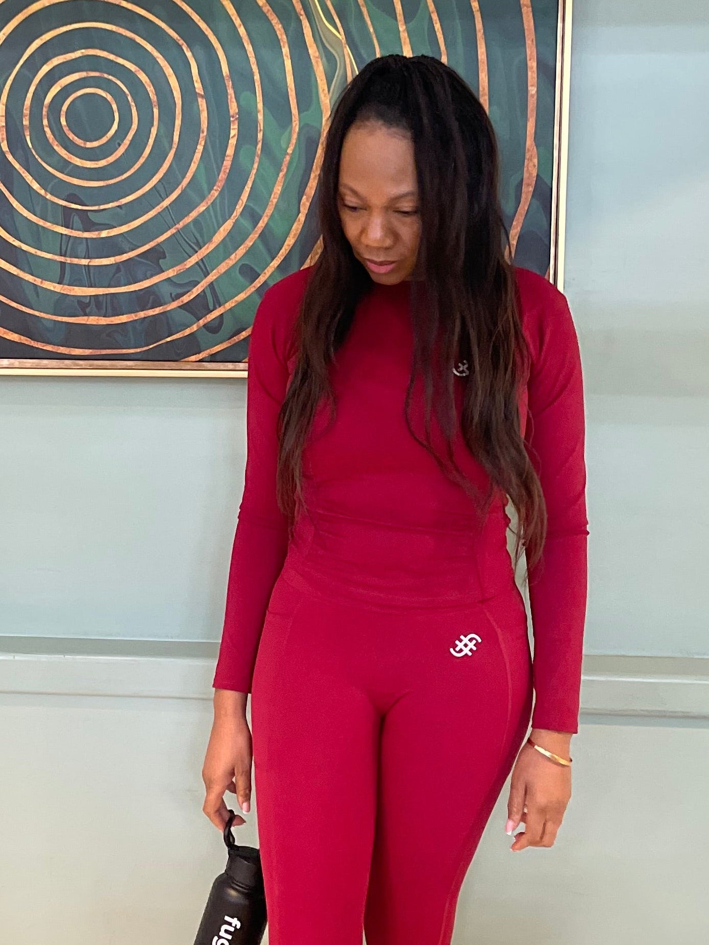 Activate Long Sleeve Top | Cherry Red in - Tops activewear