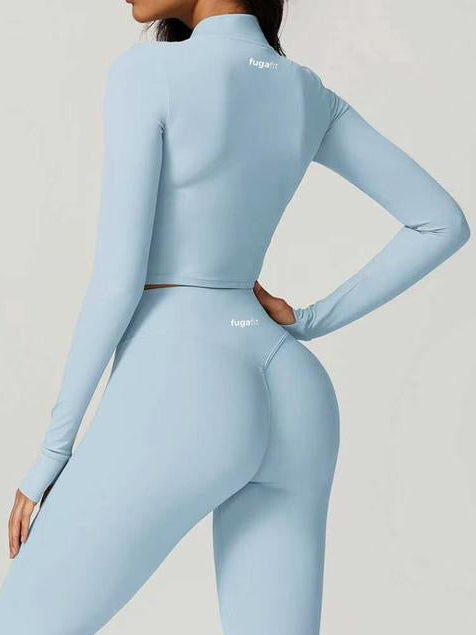 Resolve Crop Jacket | Ice Blue in - Jacket activewear