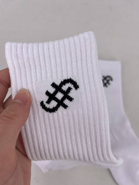 Unisex Training Crew Socks | White | 2pk - Fugafit