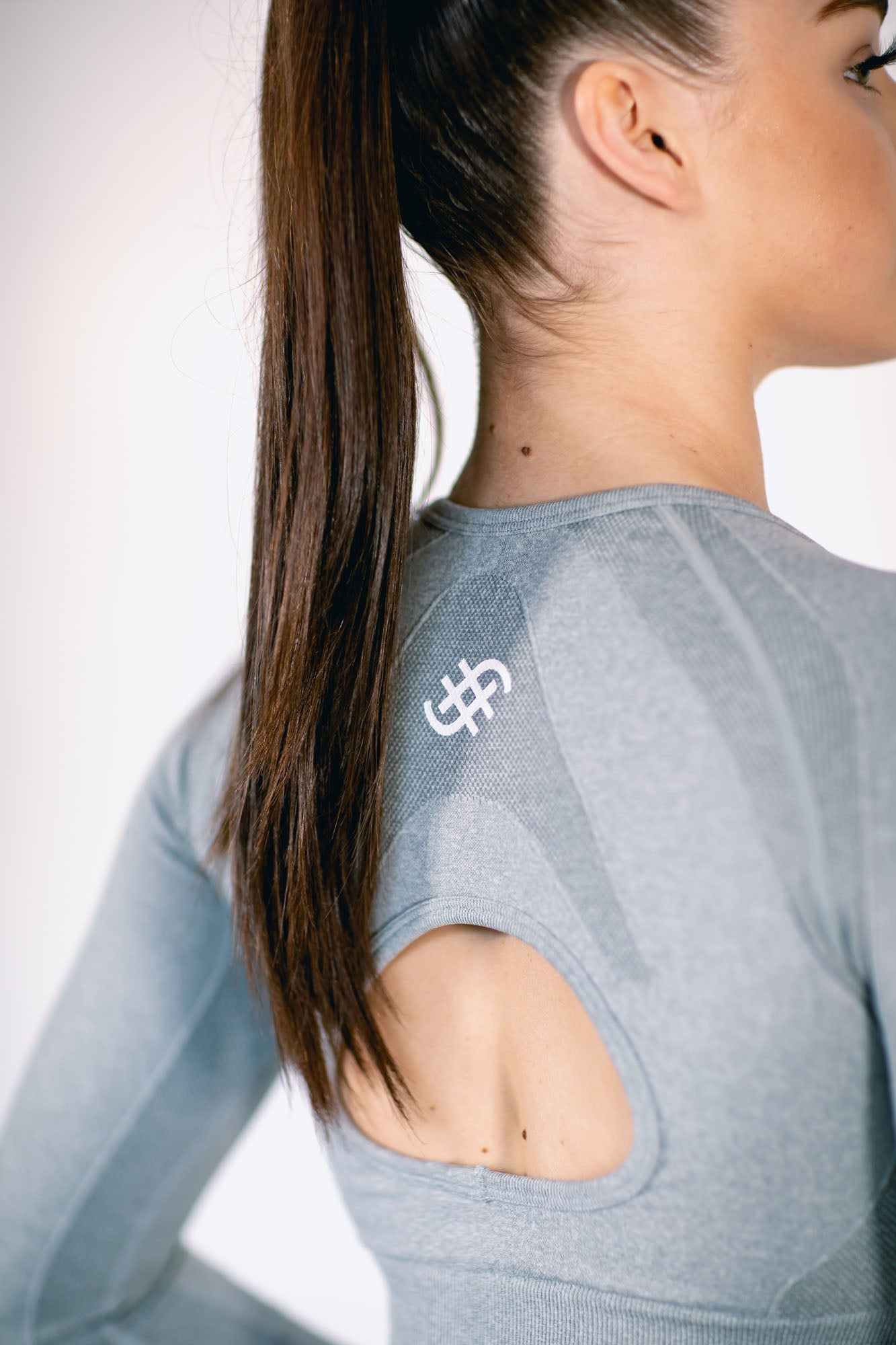 Hype Seamless Long Sleeve Crop Top | Grey - Fugafit